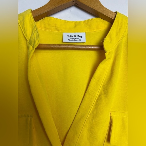 Jolie & Joy Top Blouse Women Plus Size 2X Short Sleeve V-Neck Stretch Comfort - Picture 4 of 11